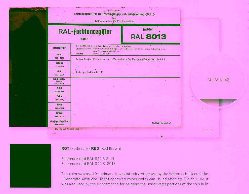 Reference Card RAL 8013